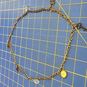 Vintage Antique Gold Charm 28" Necklace 1990s